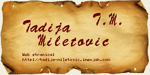 Tadija Miletović vizit kartica